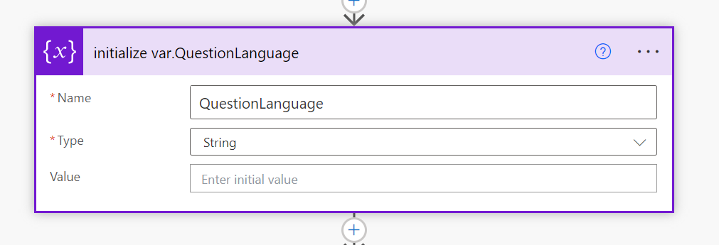 Figure 12: Initialize variable