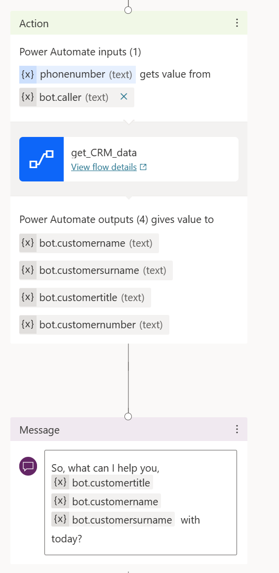 Figure 2: Create a action node with input and outputs