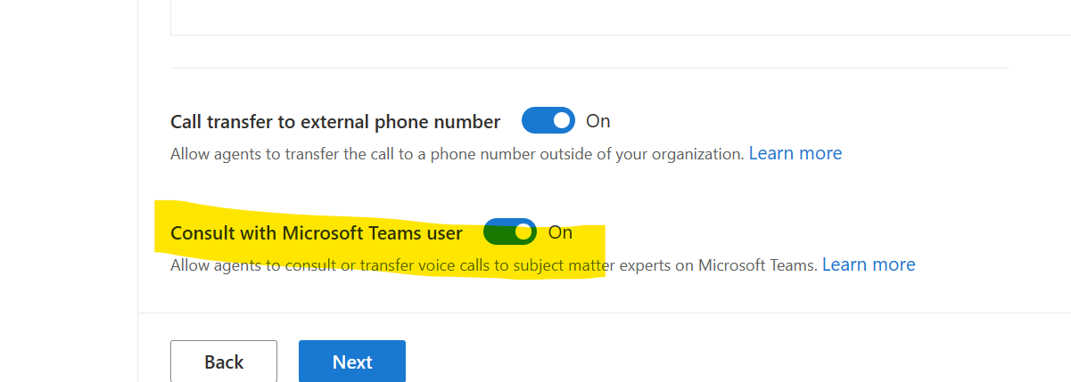 Figure 3: Enable consult with Teams Part 2